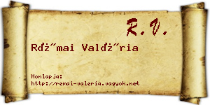 Rémai Valéria névjegykártya